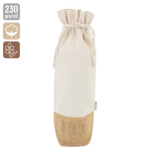 BOLSA VINO DE ALGODON Y JUTE NATURAL10148