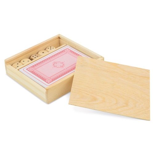 SET DE MADERA BARAJA Y DADOS10310