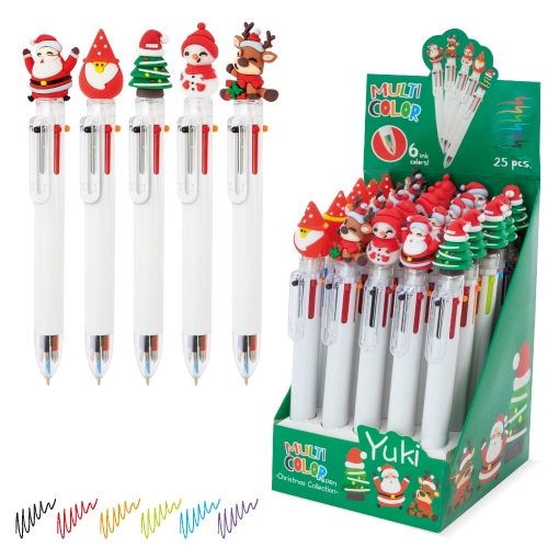 SET NAVIDEÑO BOLIGRAFOS MULTICOLOR «YUKI»10628