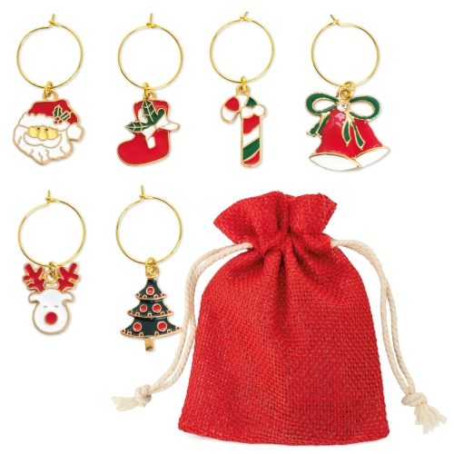 SET DE 6 AROS NAVIDEÑOS PARA COPAS «BRINDIS»10845