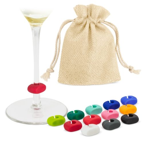 SET 12 MARCADORES DE SILICONA PARA COPAS «SAZUL»10850