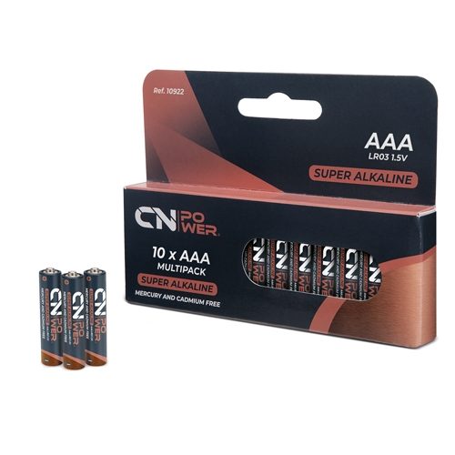 PACK DE PILAS ALCALINA R03-AAA «CN POWER» (10 UD.)10922