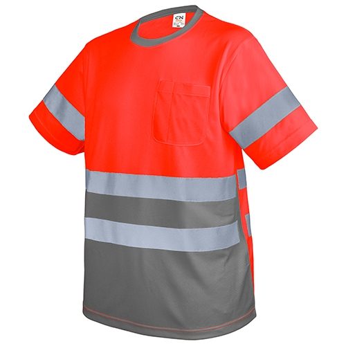 CAMISETA CON BOLSILLO Y BANDAS REFLECTANTES «KRZ»10946-3XL-RO-GR