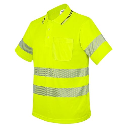 POLO CON BOLSILLO Y BANDAS REFLECTANTES ELÁSTICAS “QVO”10954