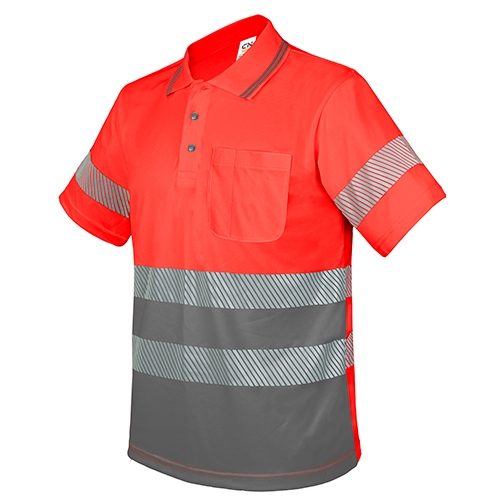 POLO CON BOLSILLO Y BANDAS REFLECTANTES ELÁSTICAS “QVO”10956