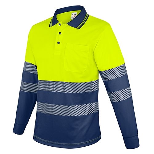 POLO MANGA LARGA CON BOLSILLO Y BANDAS REFLECTANTES “QVO”10959-4XL-AM-MA