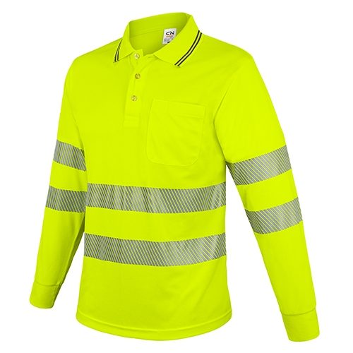POLO MANGA LARGA CON BOLSILLO Y BANDAS REFLECTANTES “QVO”10960-4XL-AM