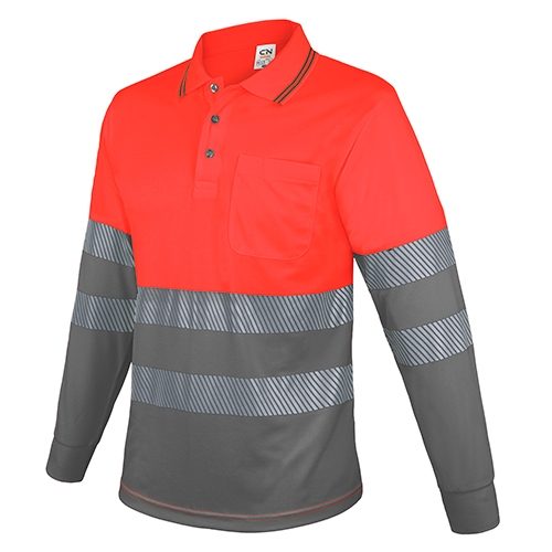 POLO MANGA LARGA CON BOLSILLO Y BANDAS REFLECTANTES “QVO”10961