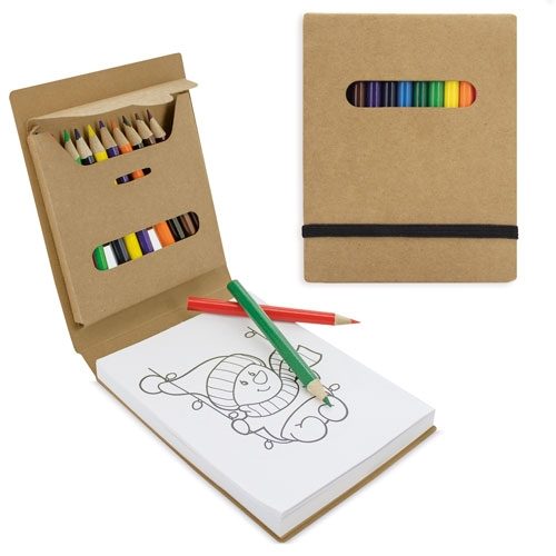 LIBRETA DE COLOREAR CON CAJITA12 COLORES «PINTUR»B-519
