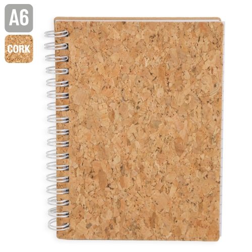 LIBRETA CON ANILLAS NEGRAS CORCHO NATURAL «PAIX»C-470