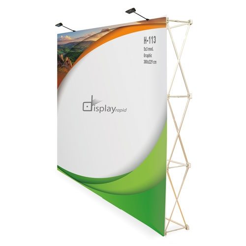 POP UP VELCRO 5×3 CON TROLLEY «SHOWROOM»H-113