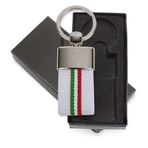 LLAVERO CINTURON BANDERA ITALIA BLANCO «DEREX»P-015-IT