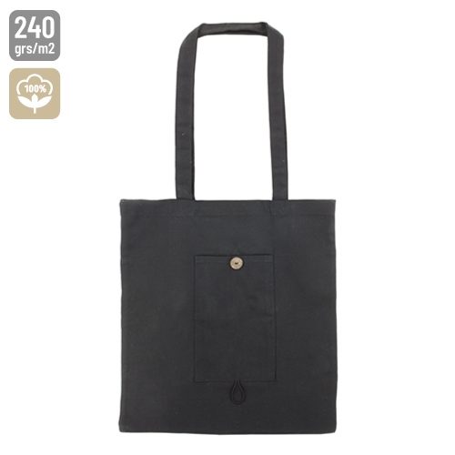 BOLSA DE ALGODON PLEGABLE CON BOLSILLO «NADIA»T-407