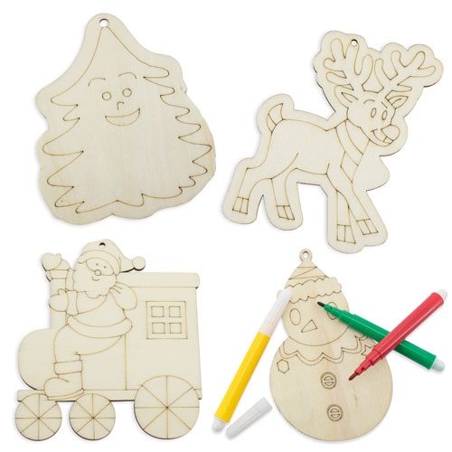 SET PIEZAS MADERA HAPPY CHRISTMAS ( 4 PCS)Z-1006